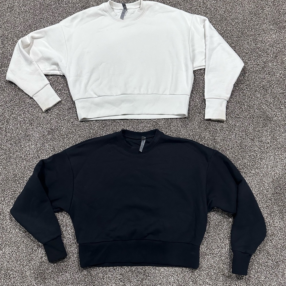 Next Level Heavyweight Cropped Crewneck Bundle - Black & White - S